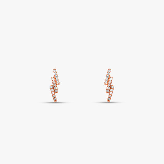 Rose Gold Thunder Clap Earrings