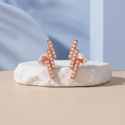 Rose Gold Thunder Clap Earrings