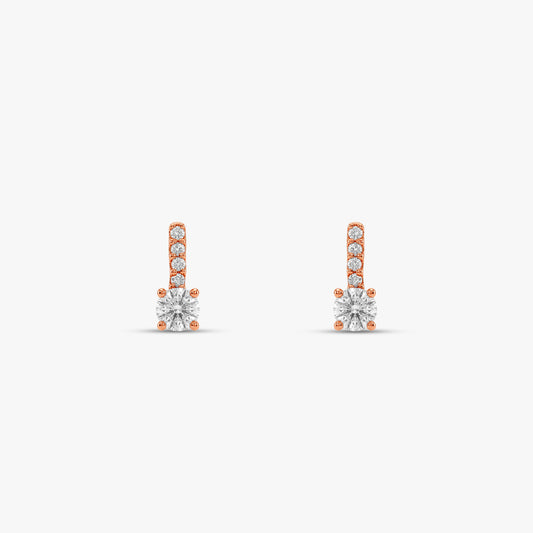 Rose Gold Linear Drop Earrings