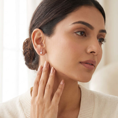 Rose Gold Linear Drop Earrings