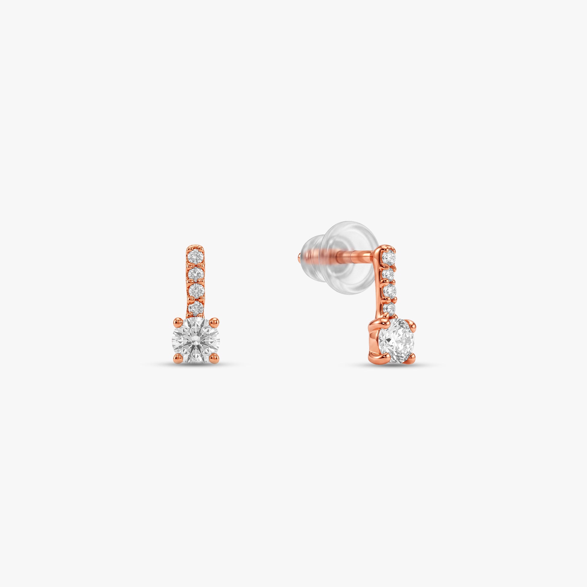Rose Gold Linear Drop Earrings