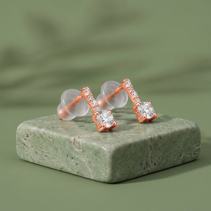 Rose Gold Linear Drop Earrings