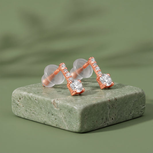 Rose Gold Linear Drop Earrings