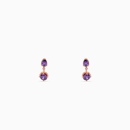 Rose Gold Amethystos Drop Earrings