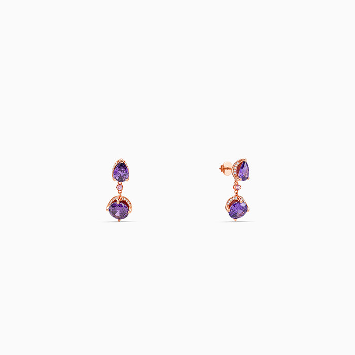 Rose Gold Amethystos Drop Earrings