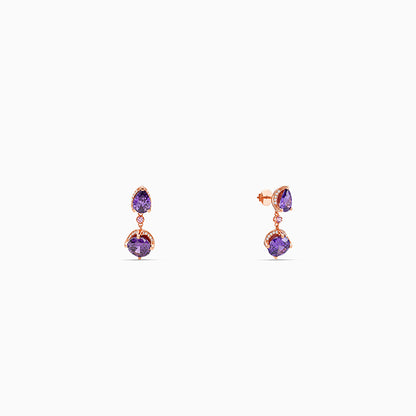 Rose Gold Amethystos Drop Earrings
