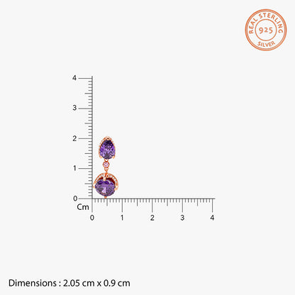 Rose Gold Amethystos Drop Earrings