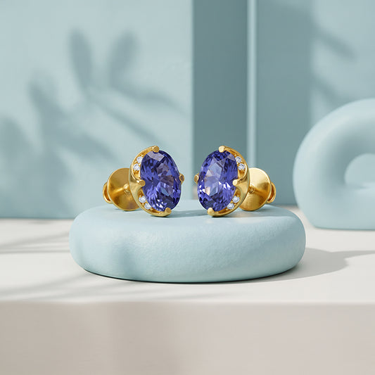 Golden Blue Radiance Studs
