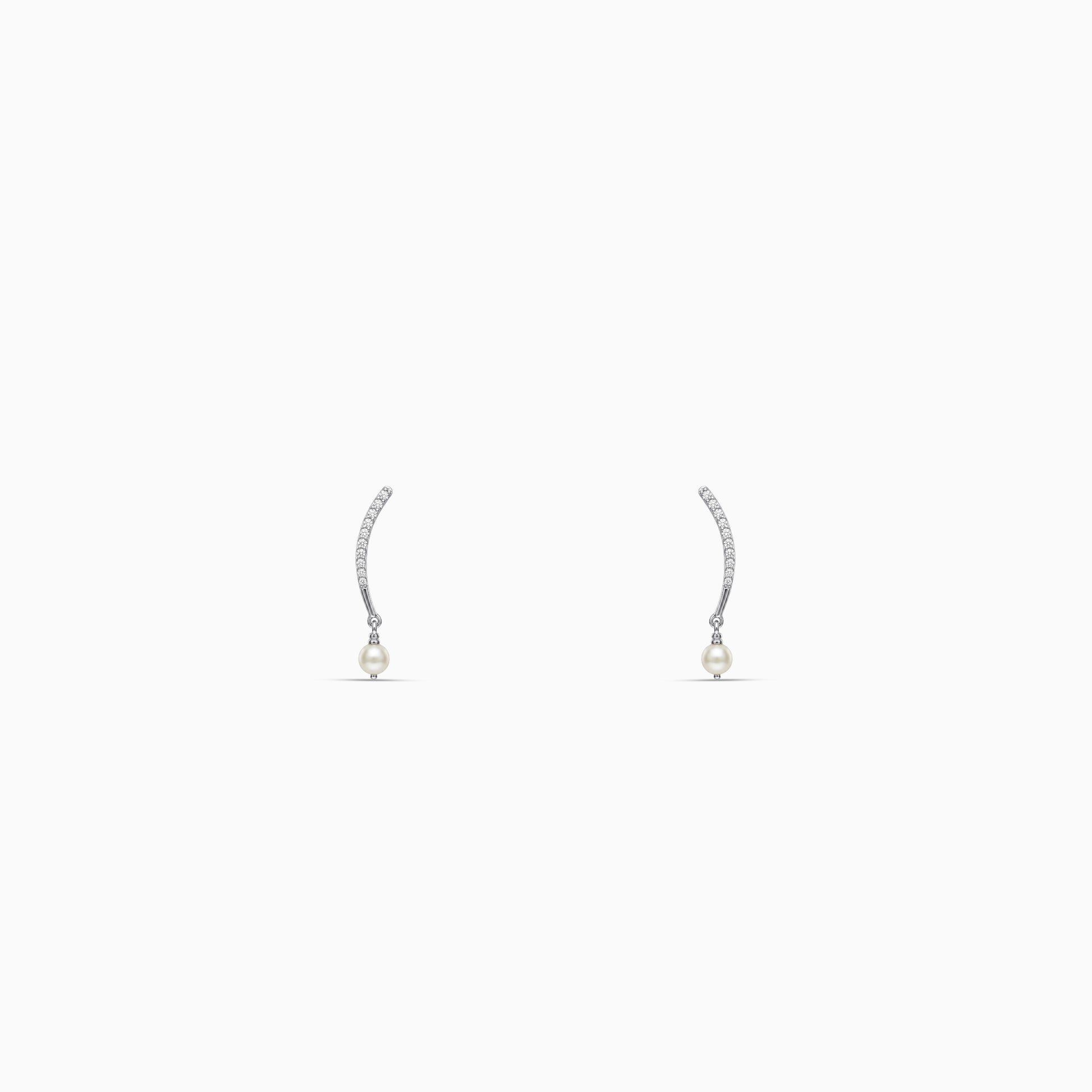 Silver Hepburn Pearl Drop Earrings