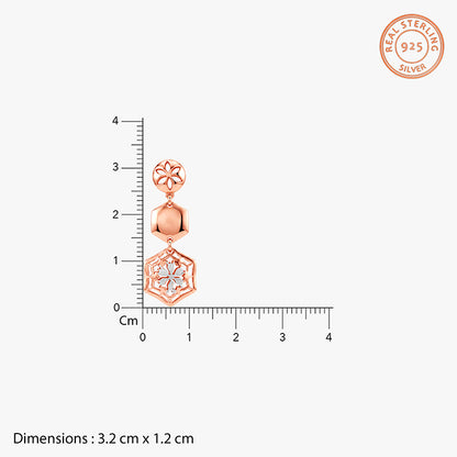 Dual Tone Blooming Fashion Silver Earrings
