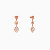 Dual Tone Bloom Grid Silver Earrings