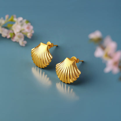 Golden Classic Shell Earrings
