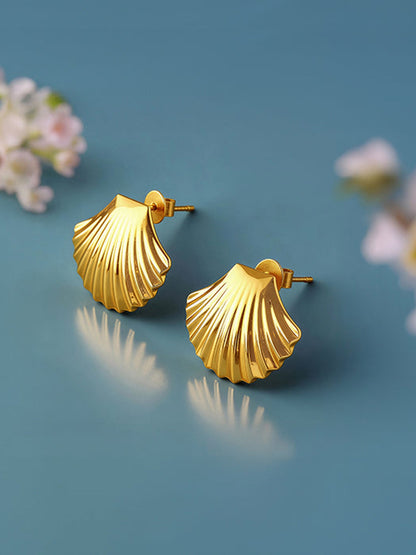 Golden Classic Shell Earrings