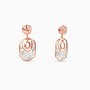 Dual Tone Bloom & Frame Silver Earrings