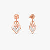 Dual Tone Floral Outline Silver Earrings