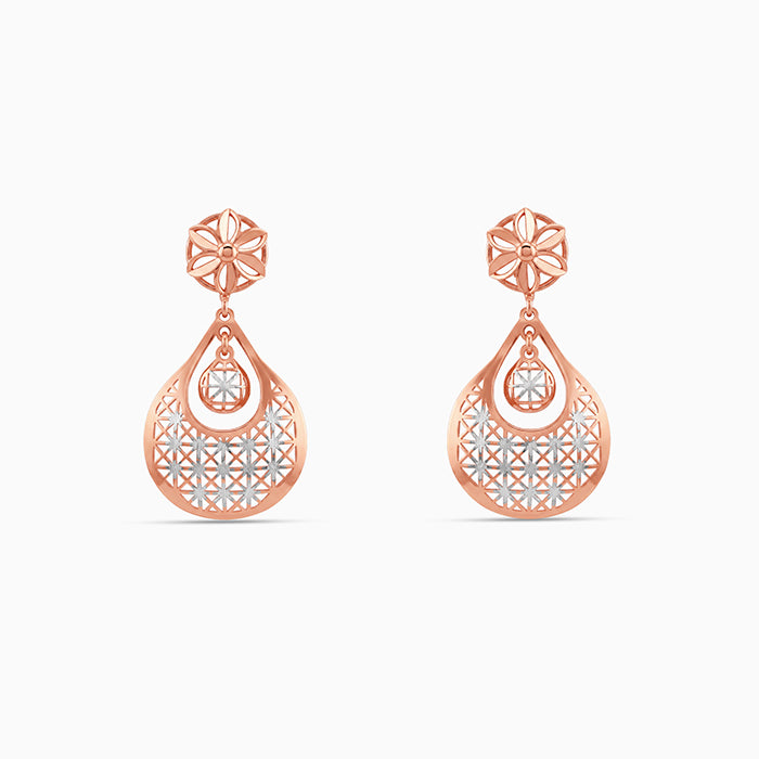 Dual Tone Festive Sparkle Silver Earrings
