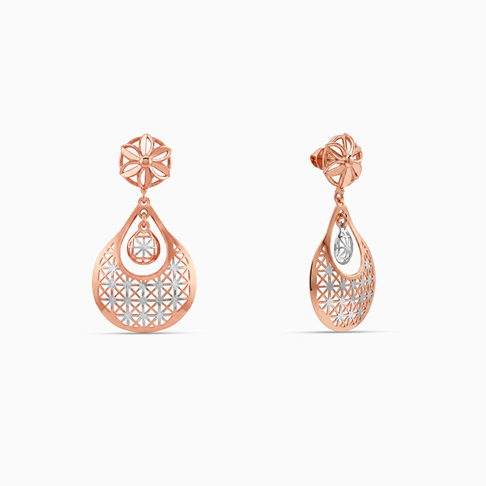 Dual Tone Festive Sparkle Silver Earrings