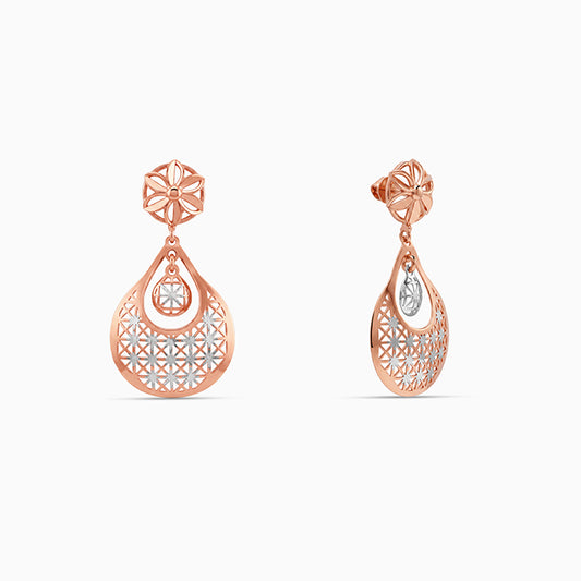 Dual Tone Festive Sparkle Silver Earrings