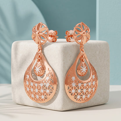 Dual Tone Festive Sparkle Silver Earrings