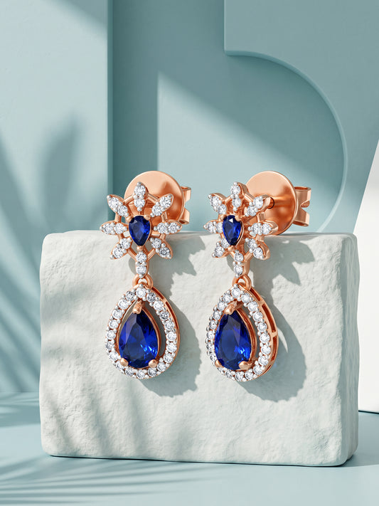 Rose Gold Azure Drop Earrings
