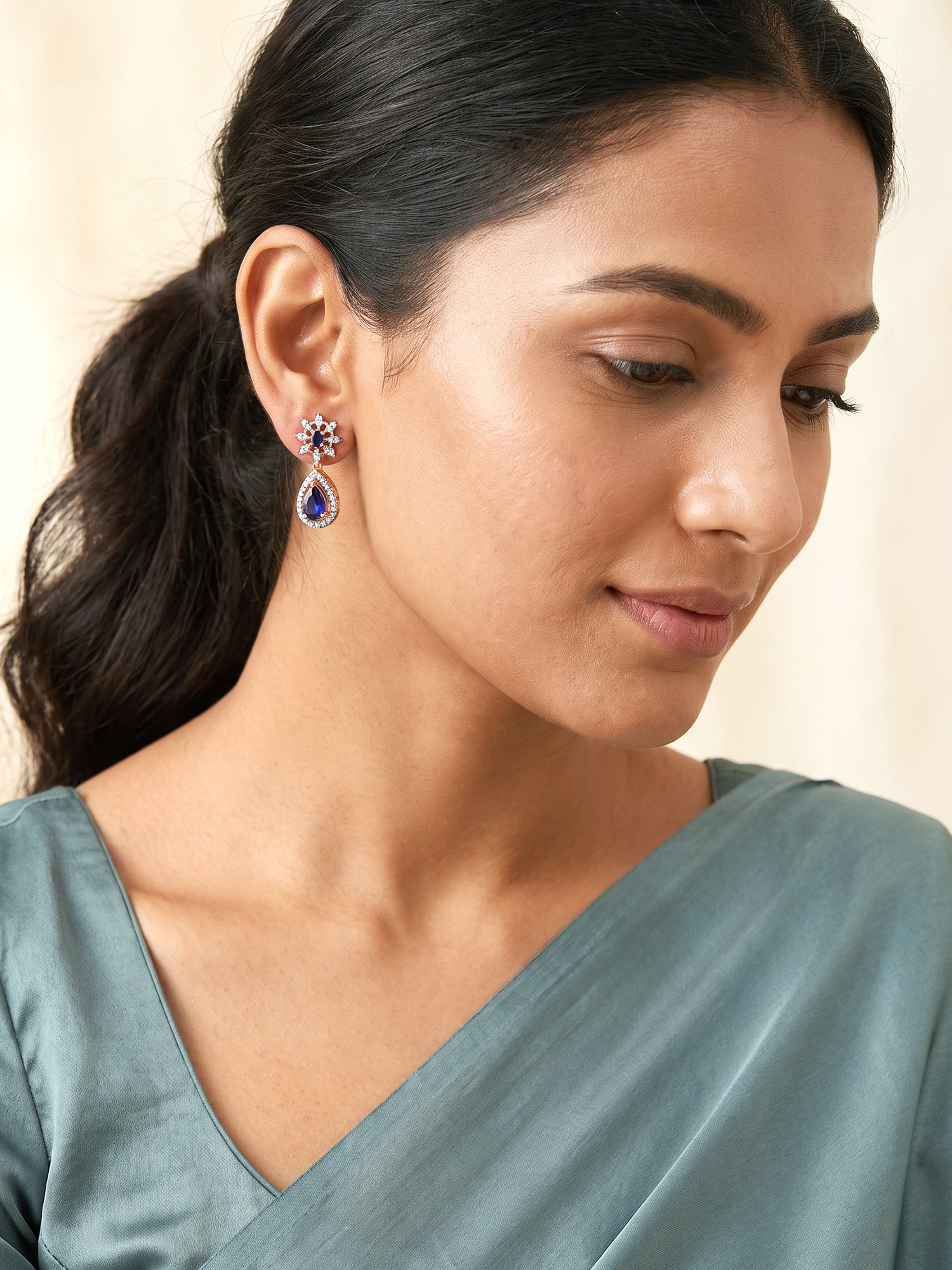 Rose Gold Azure Drop Earrings