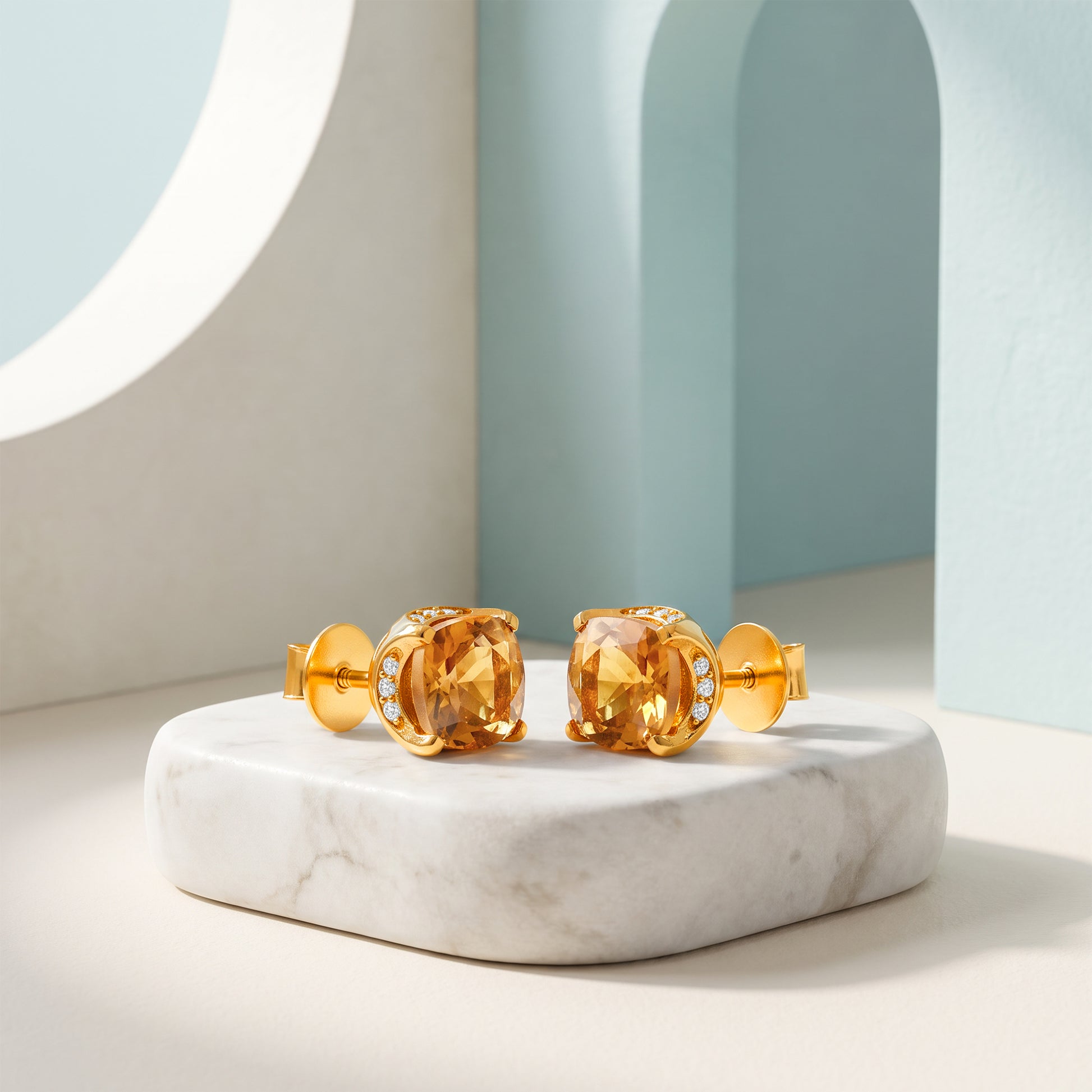 Golden Chrysea Stud Earrings