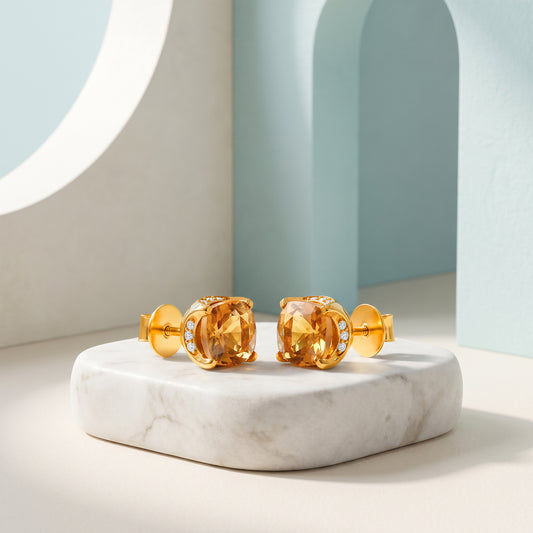 Golden Chrysea Stud Earrings