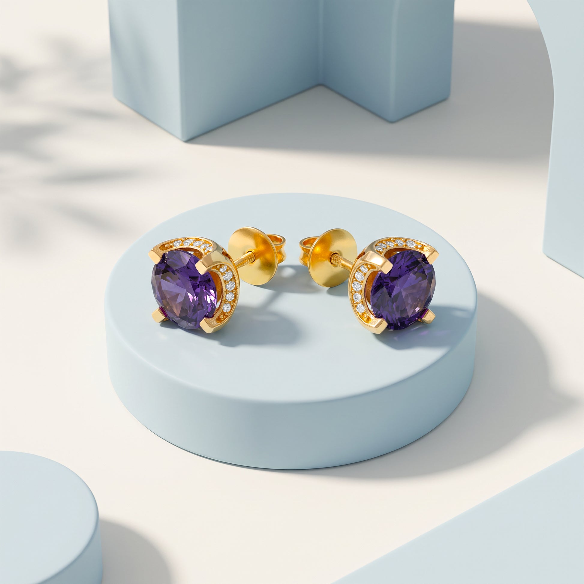 Golden Adelaide Stud Earrings