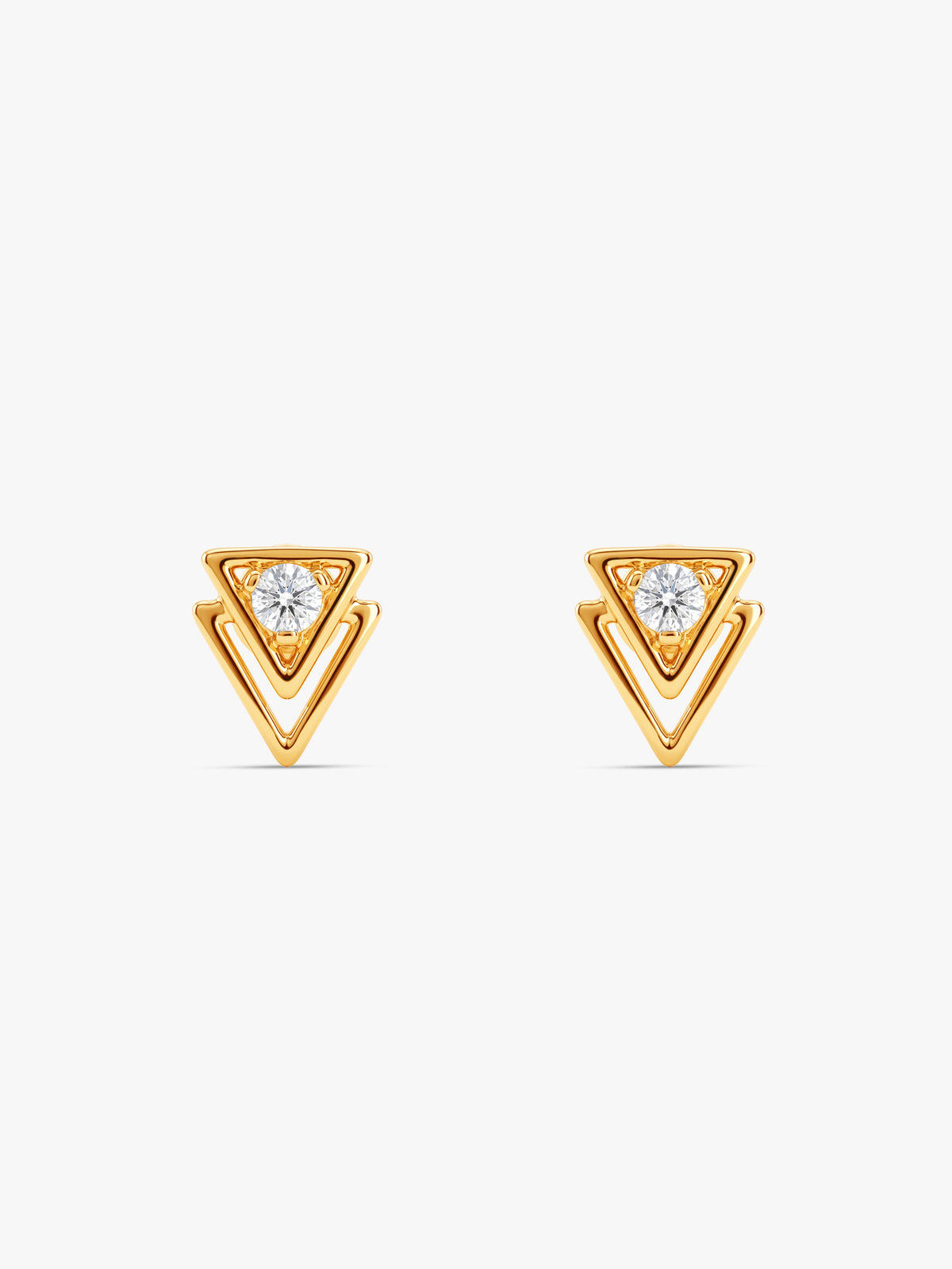 Golden Twin Prism Earrings
