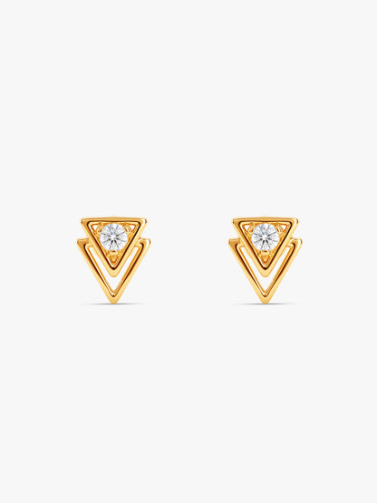 Golden Twin Prism Earrings