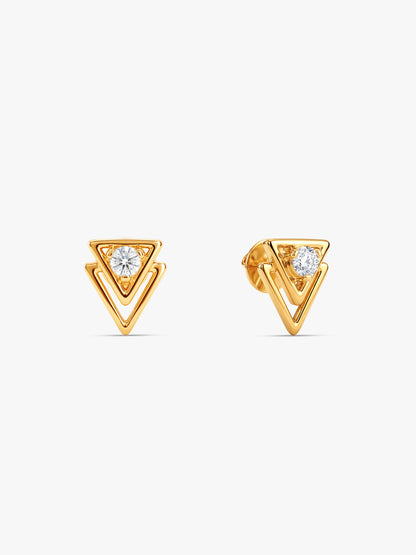 Golden Twin Prism Earrings