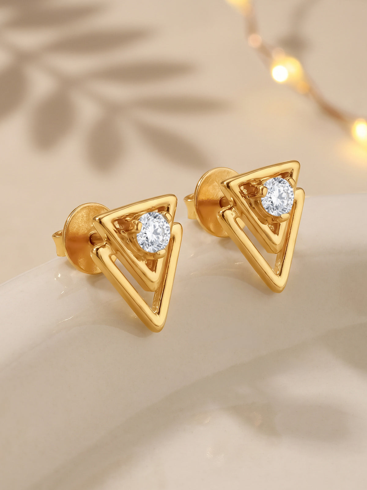 Golden Twin Prism Earrings