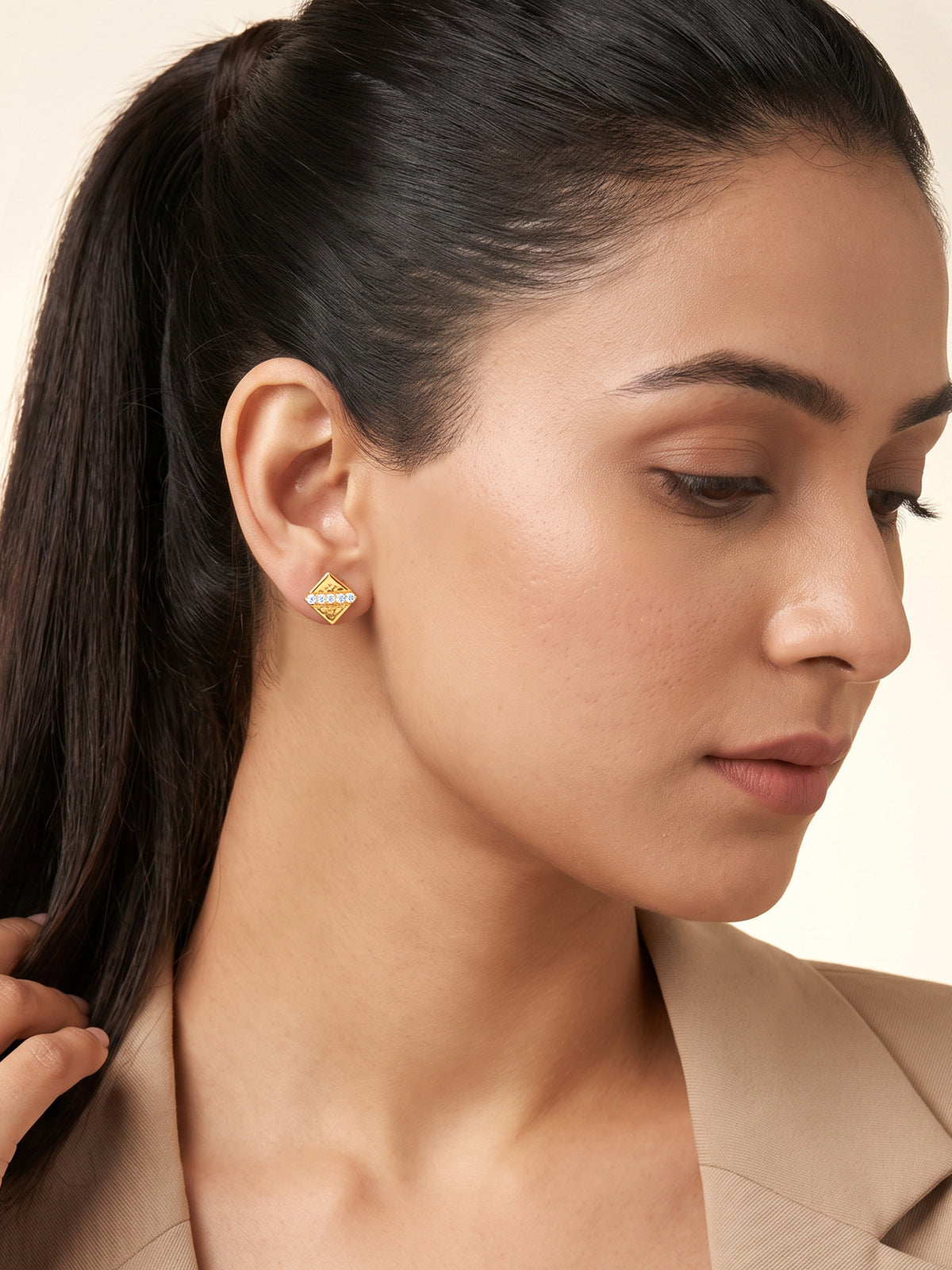 Golden Radiant Bloc Studs