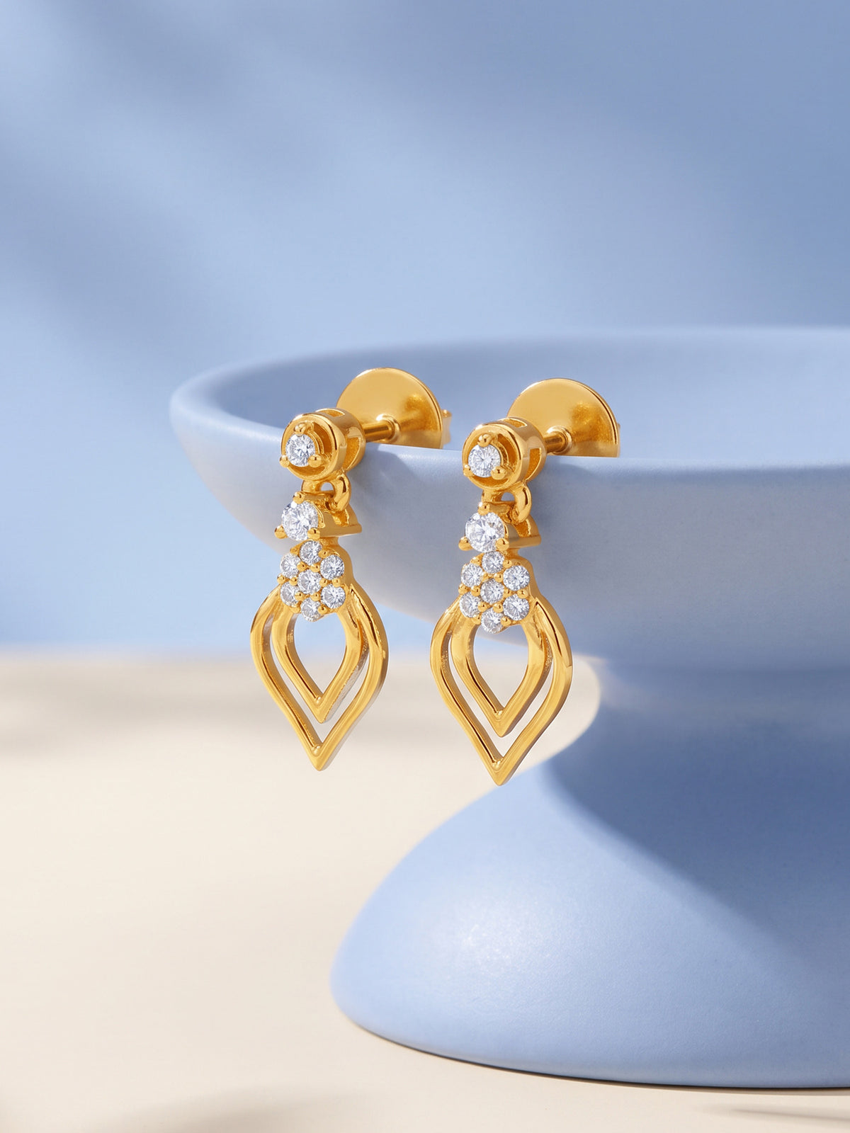 Golden Lumina Leaf Earrings