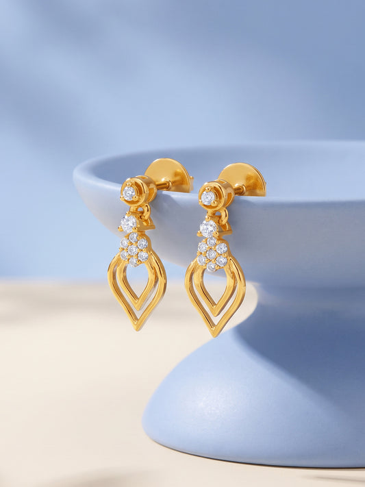 Golden Lumina Leaf Earrings
