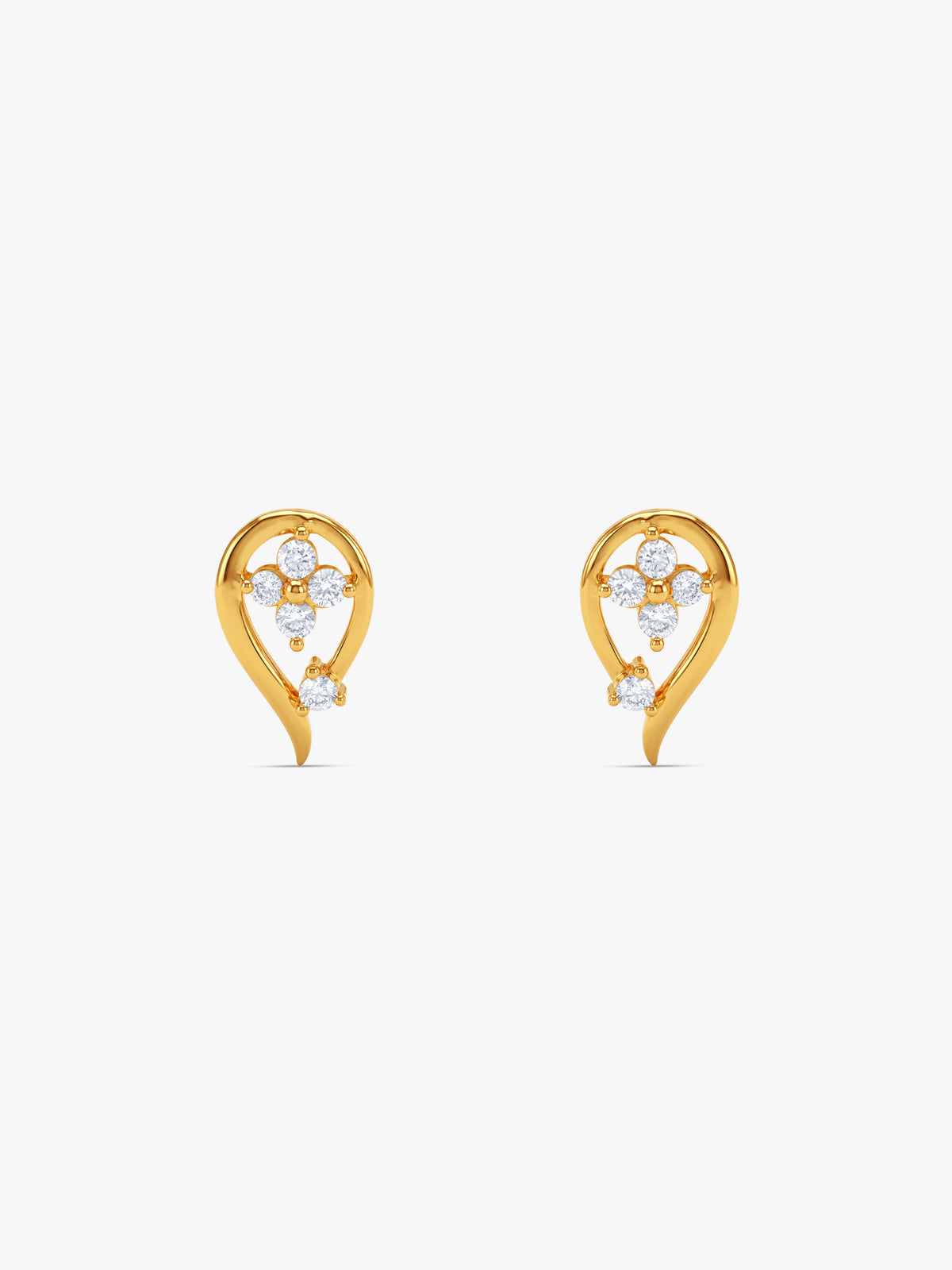 Golden Ember Leaf Studs