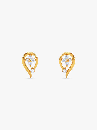Golden Ember Leaf Studs