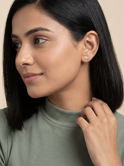 Golden Ember Leaf Studs