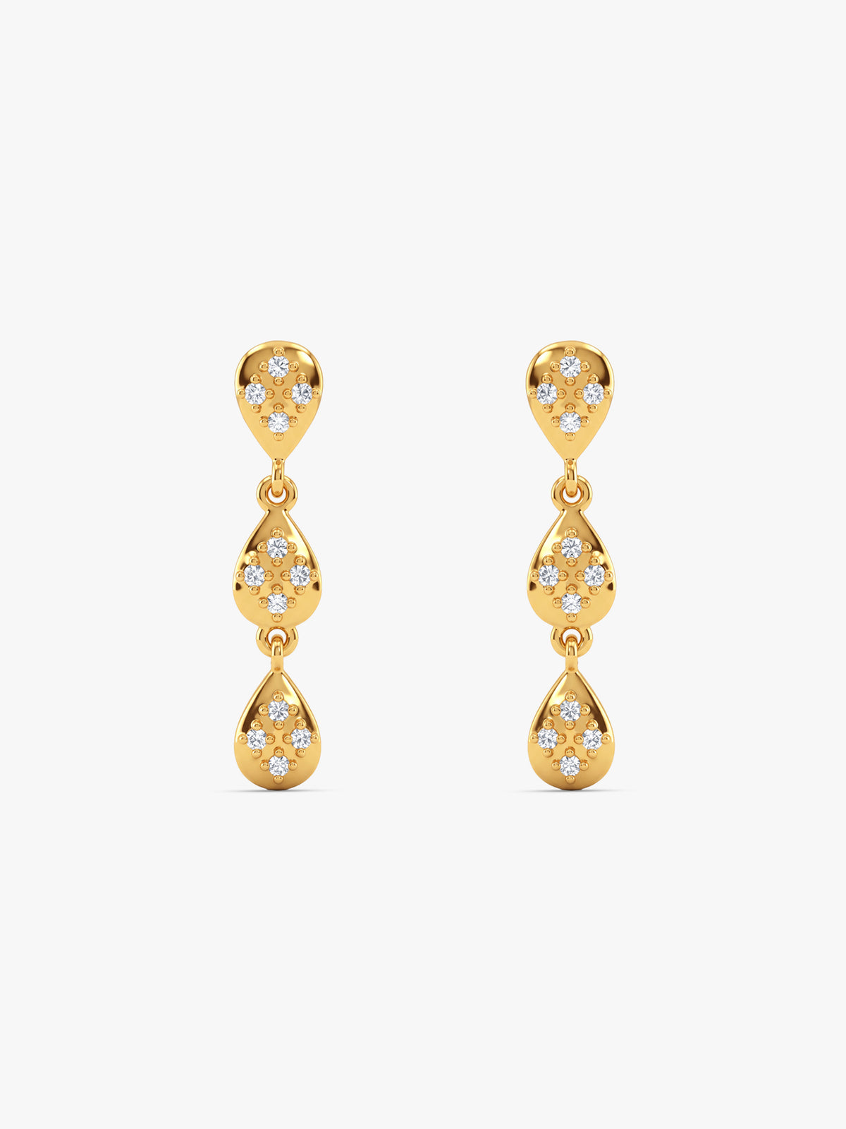 Golden Petalia Drop Earrings