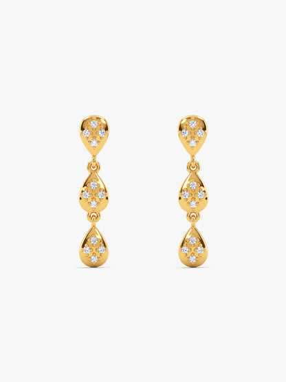 Golden Petalia Drop Earrings