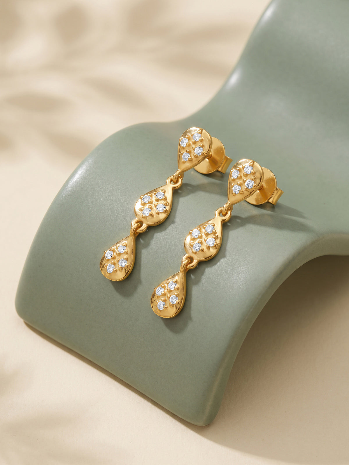 Golden Petalia Drop Earrings