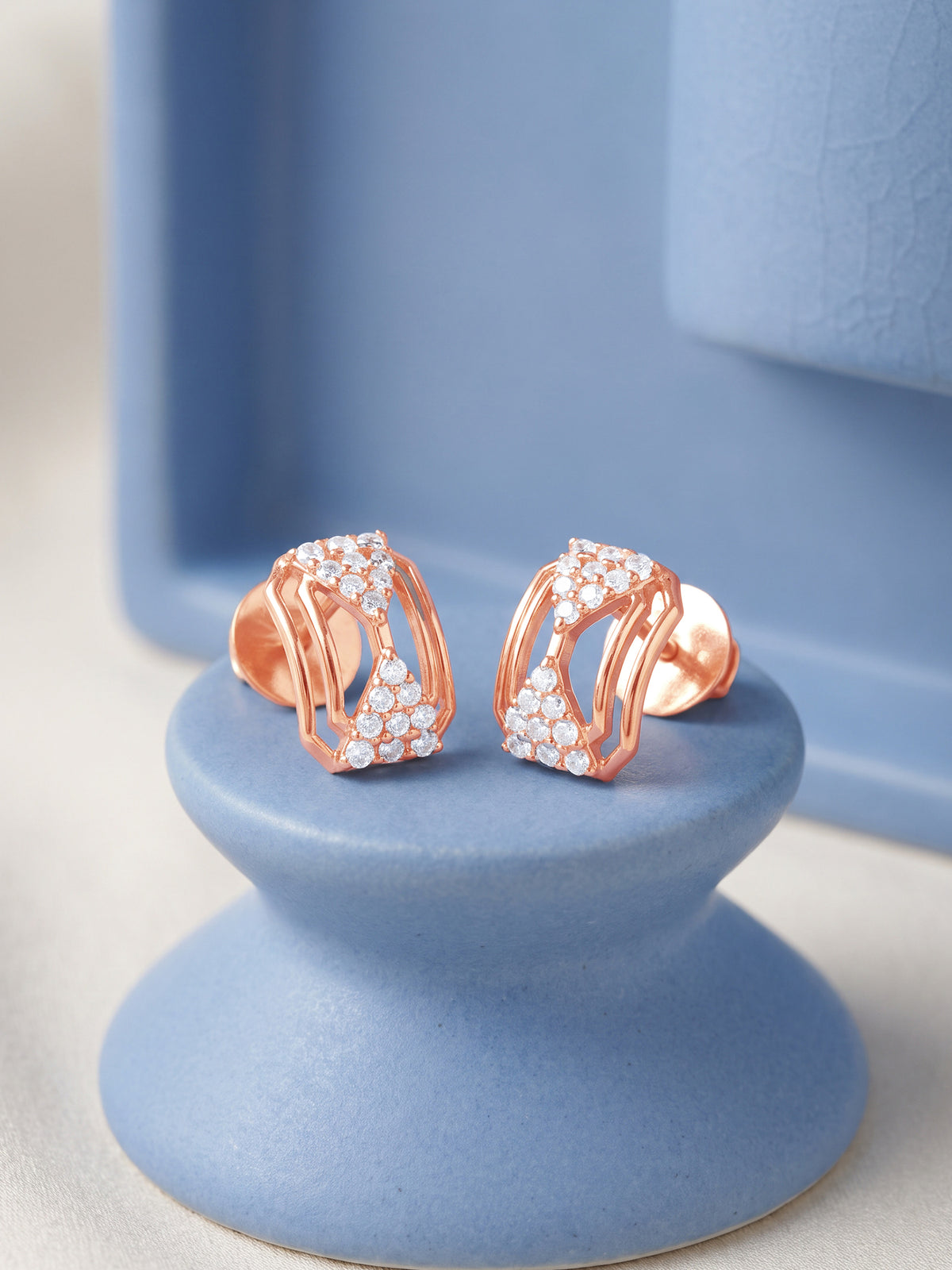 Rose Gold Astera Nexus Studs