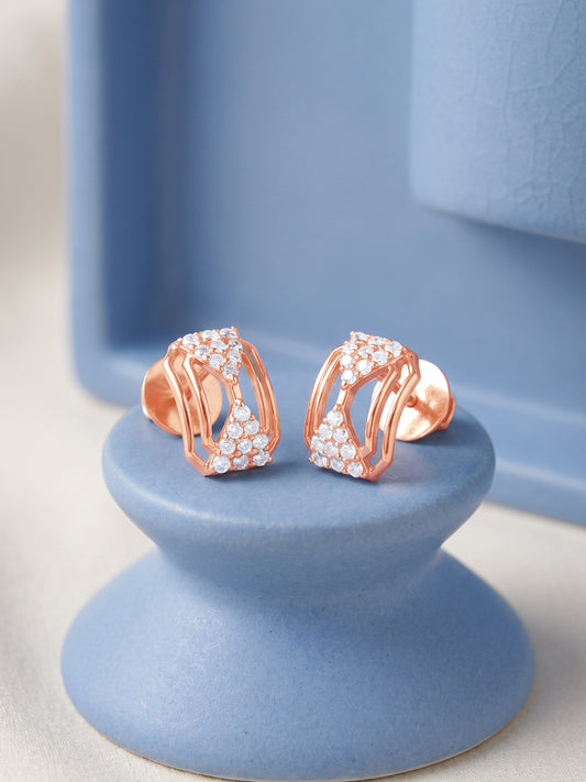 Rose Gold Astera Nexus Studs