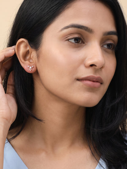 Rose Gold Flora Trio Studs
