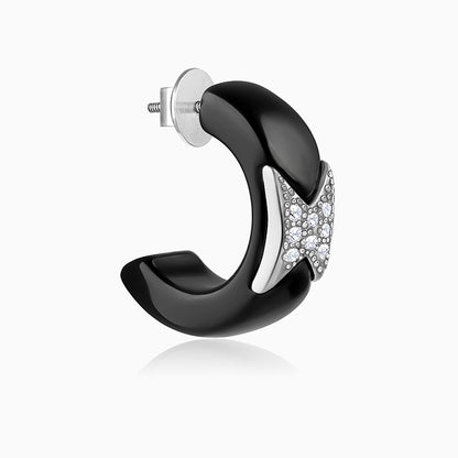 Silver Reflection J Hoop Earrings