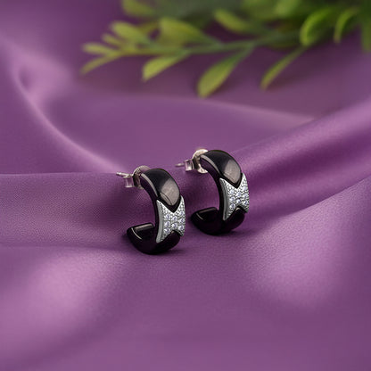 Silver Reflection J Hoop Earrings