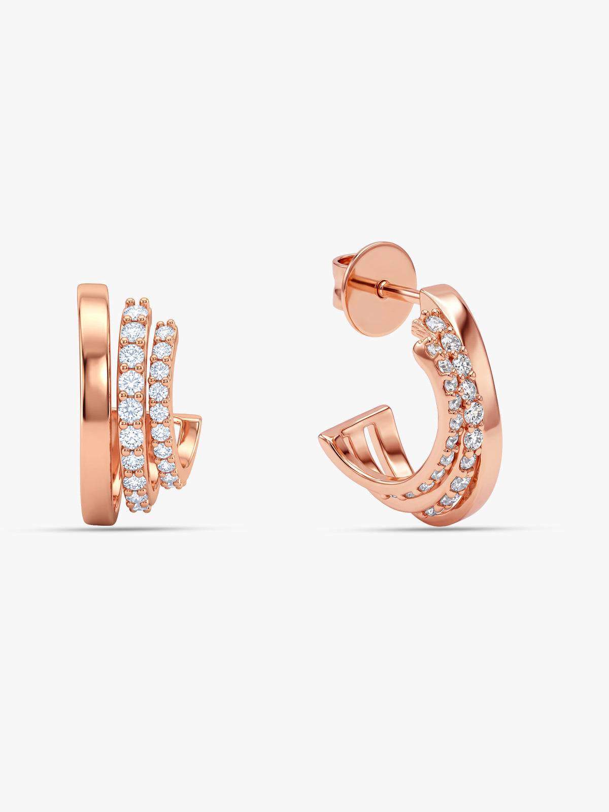 Rose Gold Cosima J Hoop Earrings