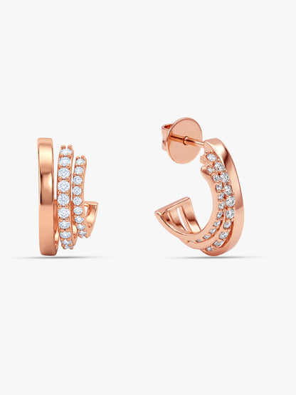 Rose Gold Cosima J Hoop Earrings