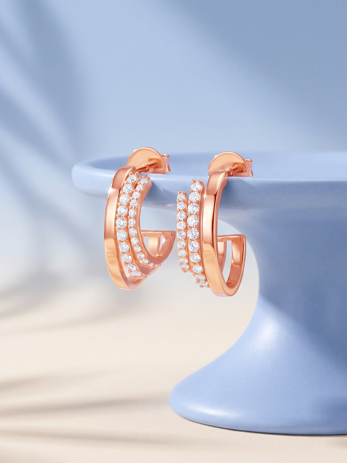 Rose Gold Cosima J Hoop Earrings