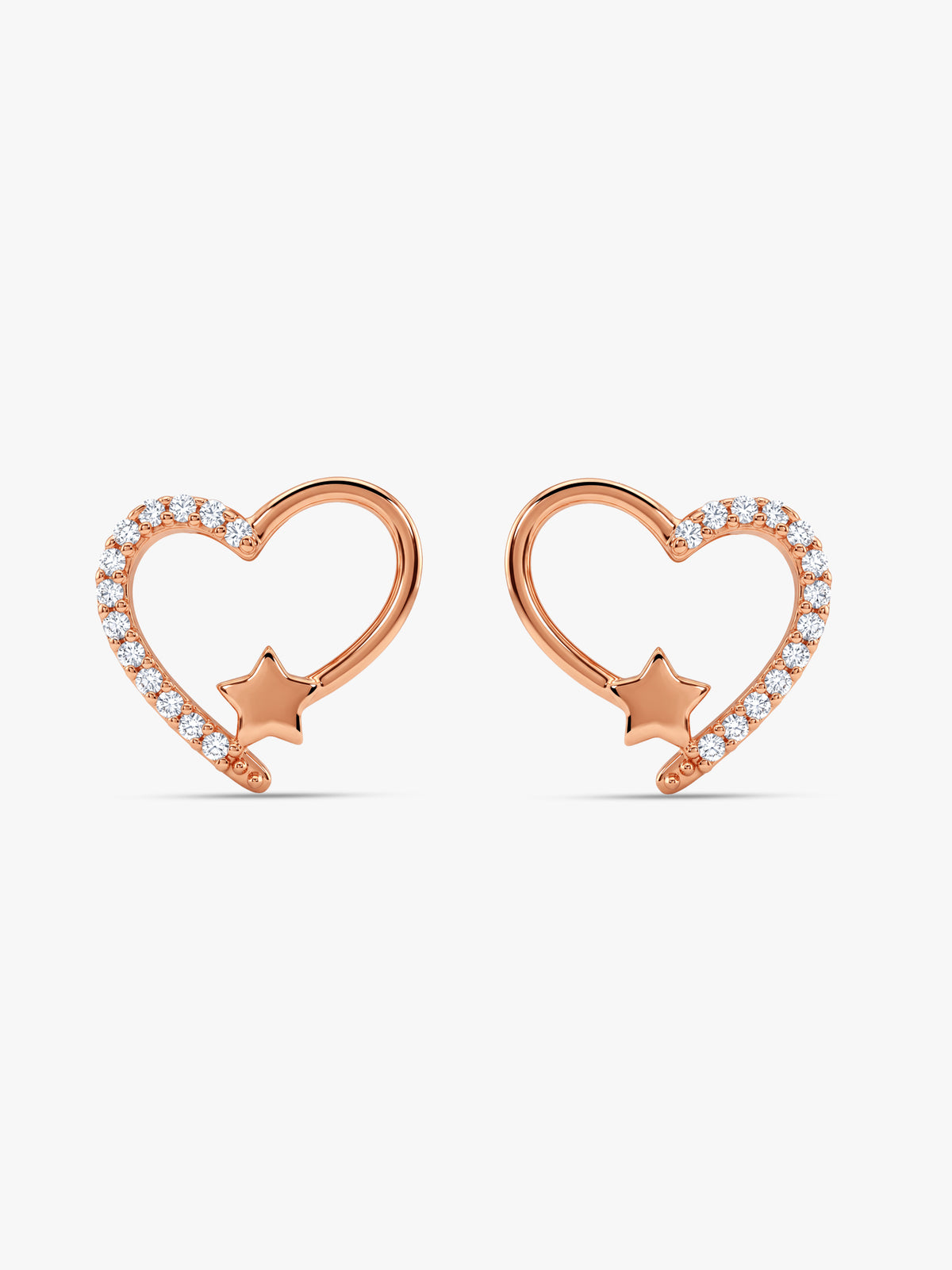 Rose Gold Aurielle Heart Earrings